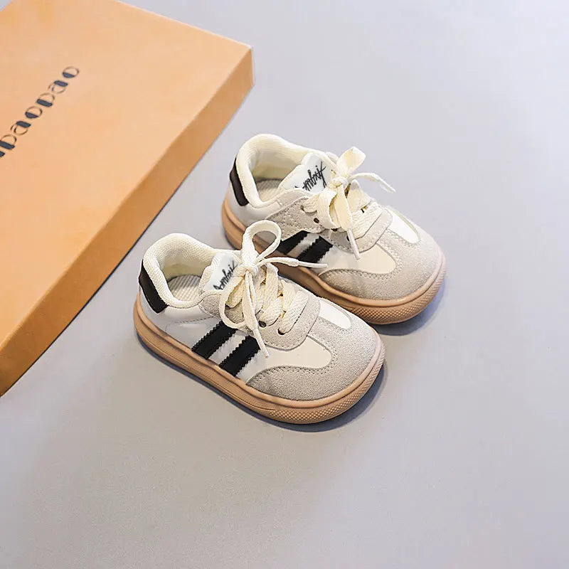 Kids' German Trainer Sneakers with Soft Soles, Anti-Slip Low-Top Casual Shoes for Boys and Girls, Spring and Fall Everyday Wear