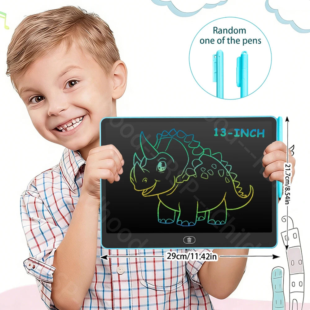 Kids LCD Doodle Tablet, 8, 11, 13 or 16-Inch Erasable Drawing and Handwriting Board with Stylus, Screen Lock and Clear Button for Creative Practice