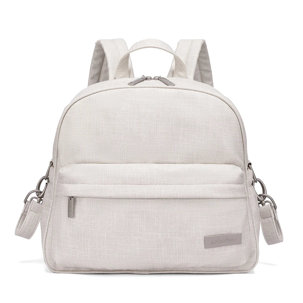 Waterproof Diaper Backpack by SOBOBA | Large Capacity Solid-Color Nappy Changing Bag with Two Straps for Moms and Baby Care Outings