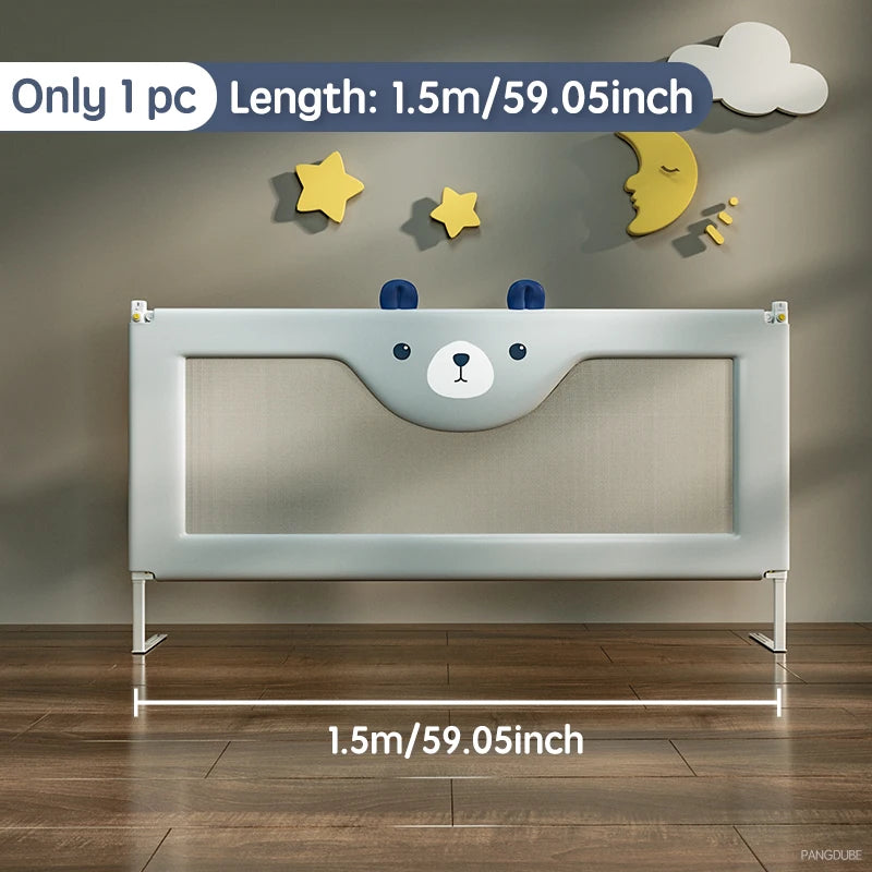 Height Adjustable Bed Rail by PANGDUBE, Single Mesh Guard Panel with Lift Mechanism, Removable Washable Fabric and Eight Length Options