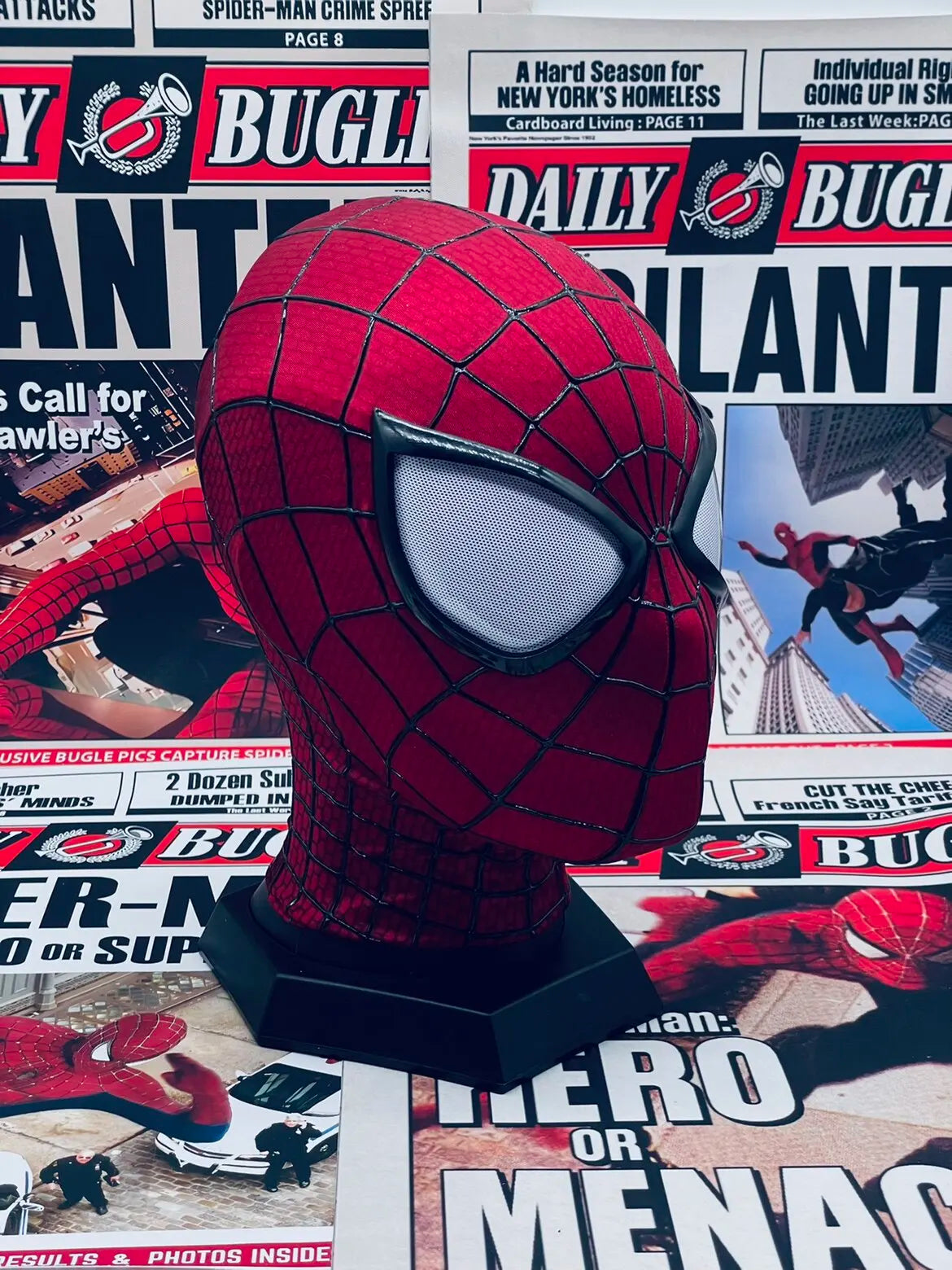 Spider-Man Cosplay Mask, Handmade Garfield-Version Inspired Collectible for Costume Photos, Halloween Events and Superhero Fan Birthday Gifts