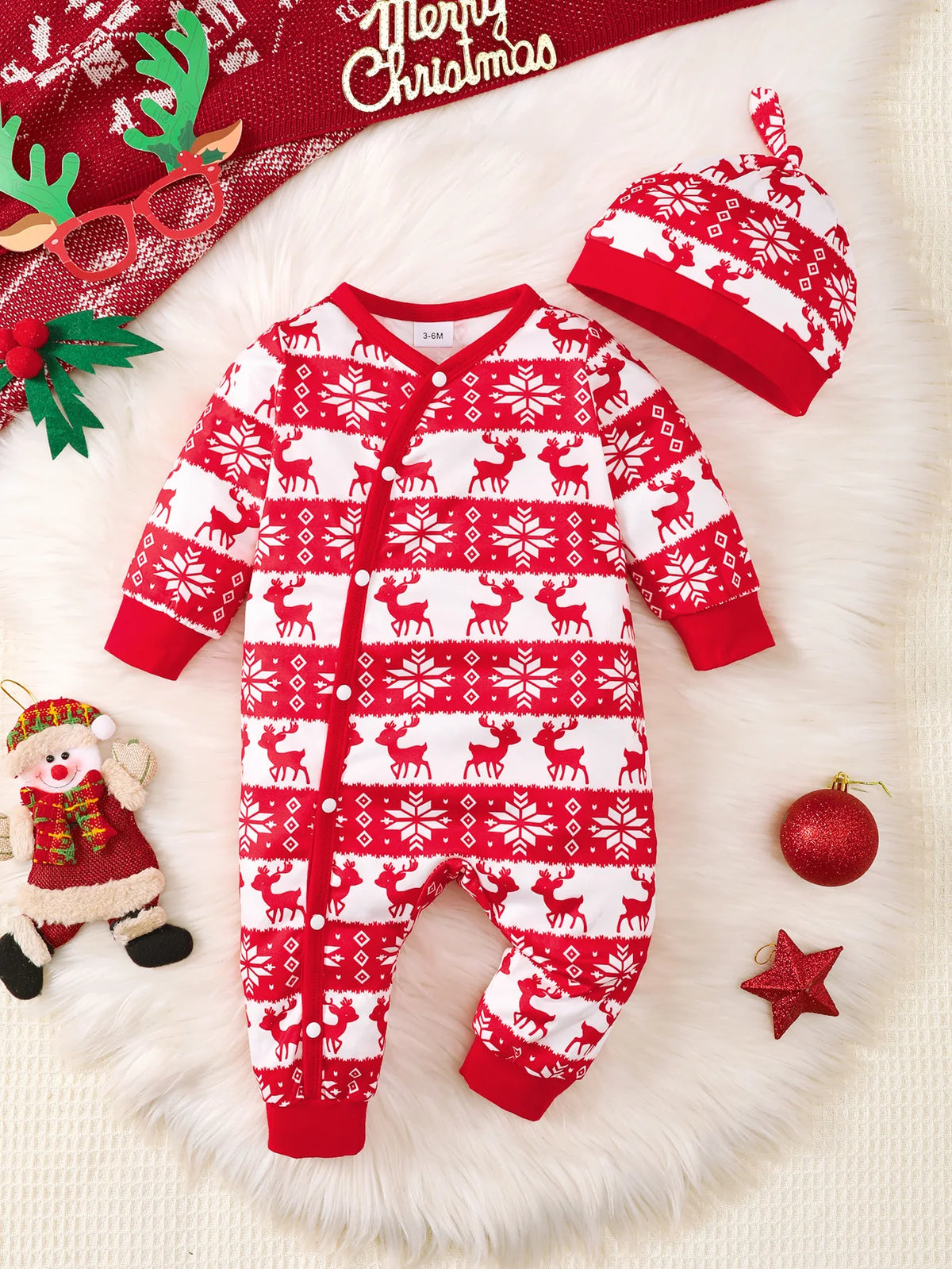 Bear Print Infant Romper with Long Sleeves and Front Fastenings, Contrast Trim and Footless Cuffs for Everyday Baby Outfits, Sizes 1-18 Months