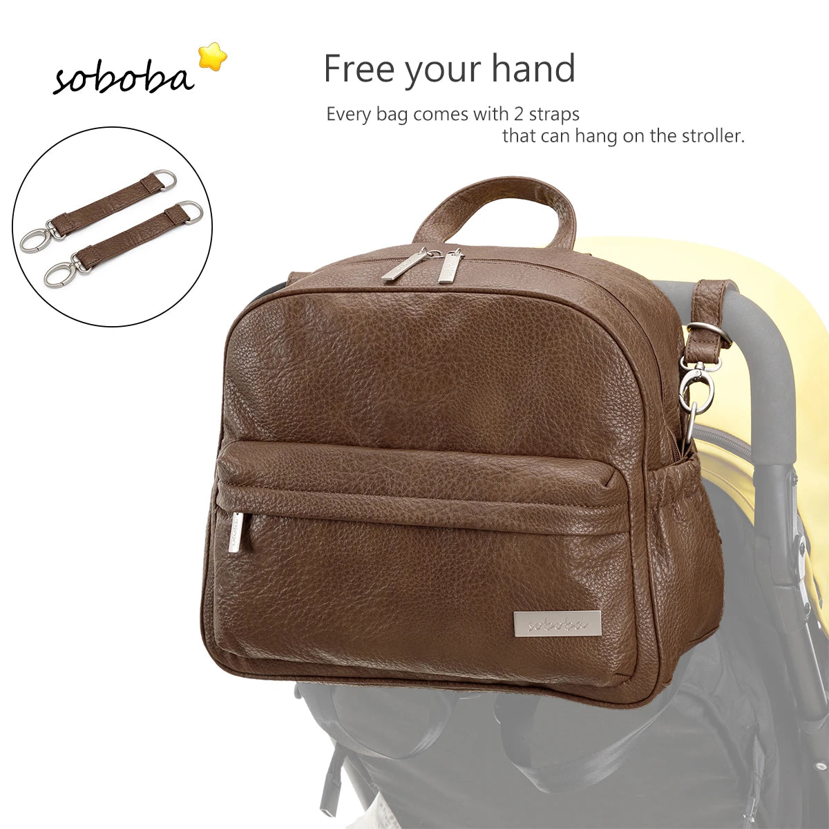 Diaper Backpack for Quick Outings, Lightweight Baby Changing Bag with Front Zip Pocket and Top Handle for Newborn Essentials