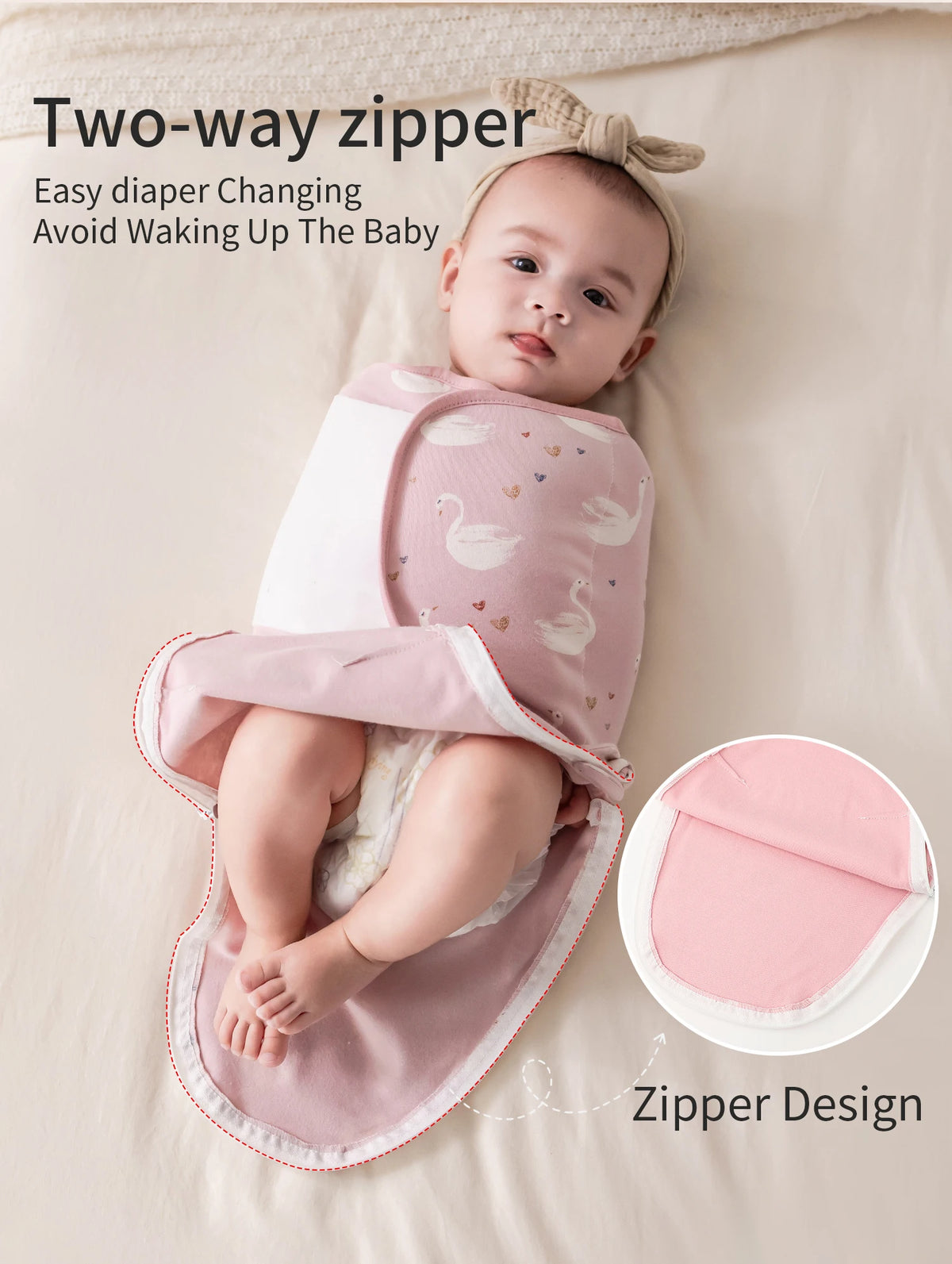 Envelope Baby Swaddle Wrap with Cap, INSULAR Adjustable Cotton Newborn Set in S and M with Animal, Leaf, Rainbow and Star Pattern Options