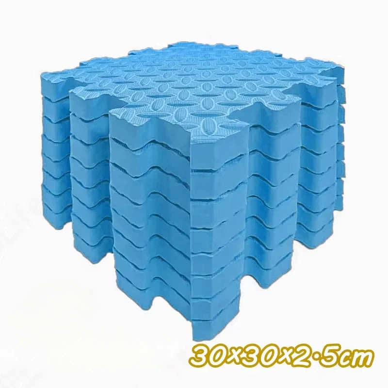 Modular Baby Floor Padding Tiles, 30 cm Interlocking Squares with 2.5 cm Thickness in 1, 4, 6 or 8-Piece Options for Supervised Nursery Play