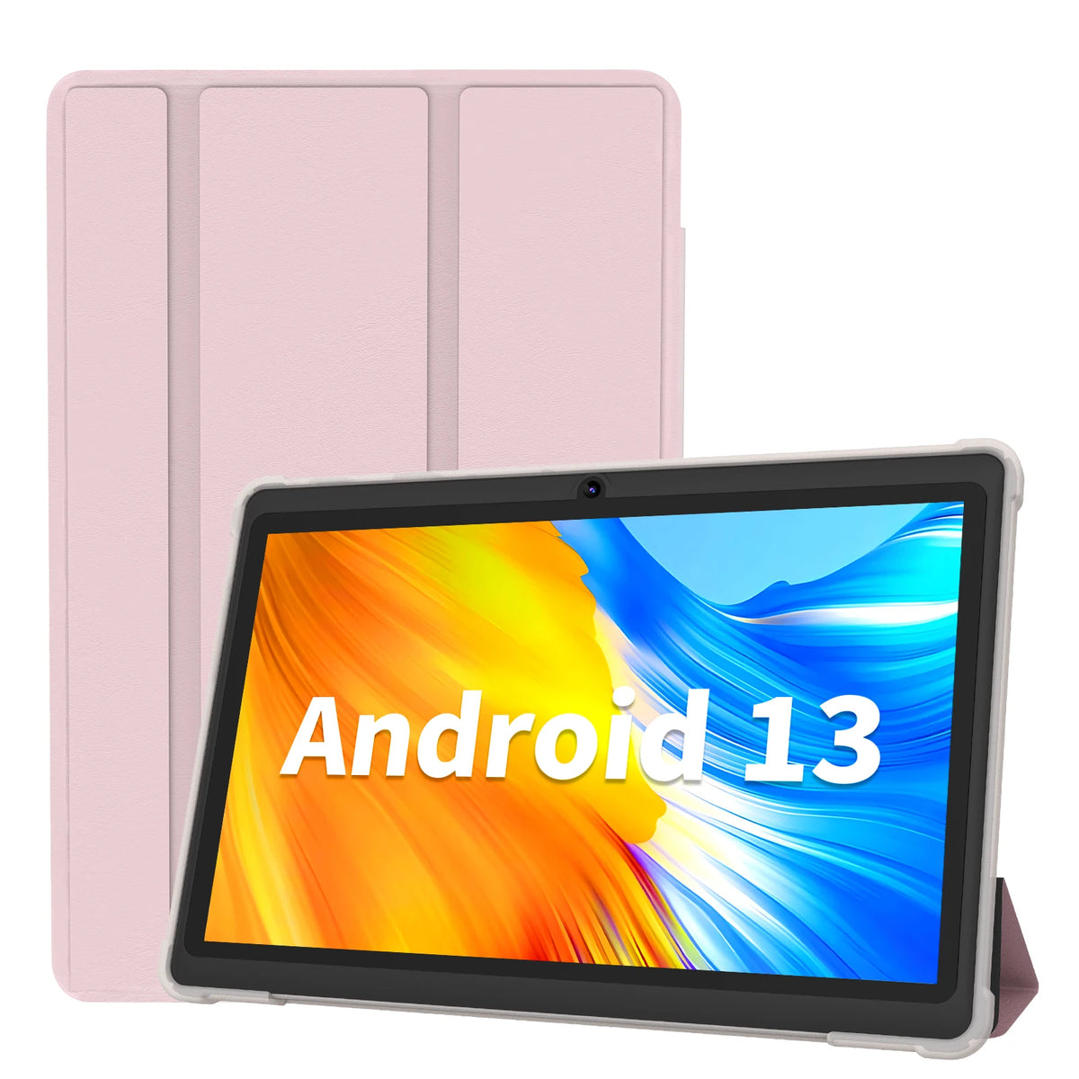 7 Inch Android Tablet with Protective Case, Pritom Android 13 Quad-Core WiFi Tablet with 32GB Storage, 2GB RAM Plus 2GB Virtual Memory and Dual Cameras