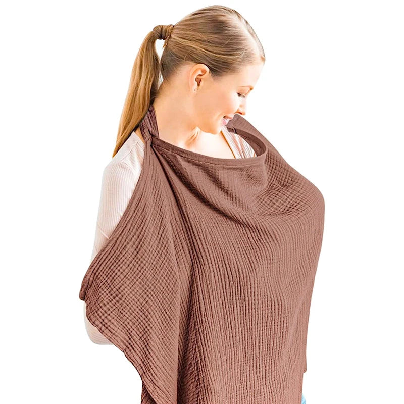 Cotton Muslin Breastfeeding Cover for Moms | Nursing Privacy Apron in Multiple Colors for Feeding Baby During Outings and Everyday Routines