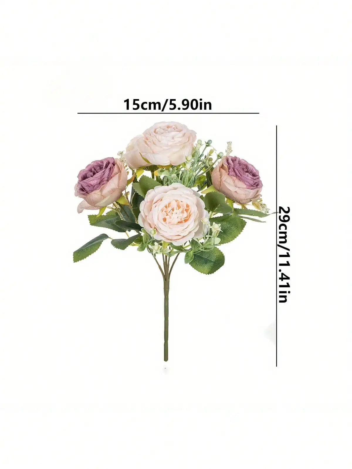 Artificial Peony Flowers, 4-Piece Faux Floral Bouquet for Wedding and Engagement Decor, Home Arrangements and Anniversary Gifts, No Vase Included