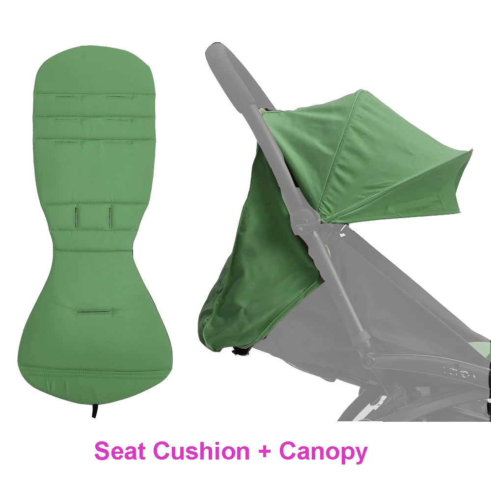 Stroller Canopy Fabric and Seat Cushion Set by COLU KID for Babyzen YOYO and YOYO2, Removable Washable Peach Skin Cloth in Five Color Options