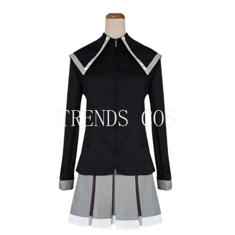 Akemi Homura Cosplay Uniform with White Coat, Gray Skirt, Purple Bows and Stockings, Anime Character Outfit for Halloween and Convention Events