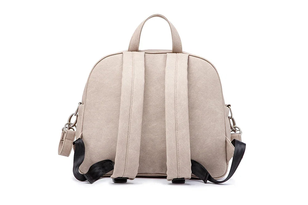 Diaper Bag Backpack by Soboba with Front Zipper Pocket, Top Carry Handle and Solid Color Styling for Baby Care Essentials and Everyday Outings