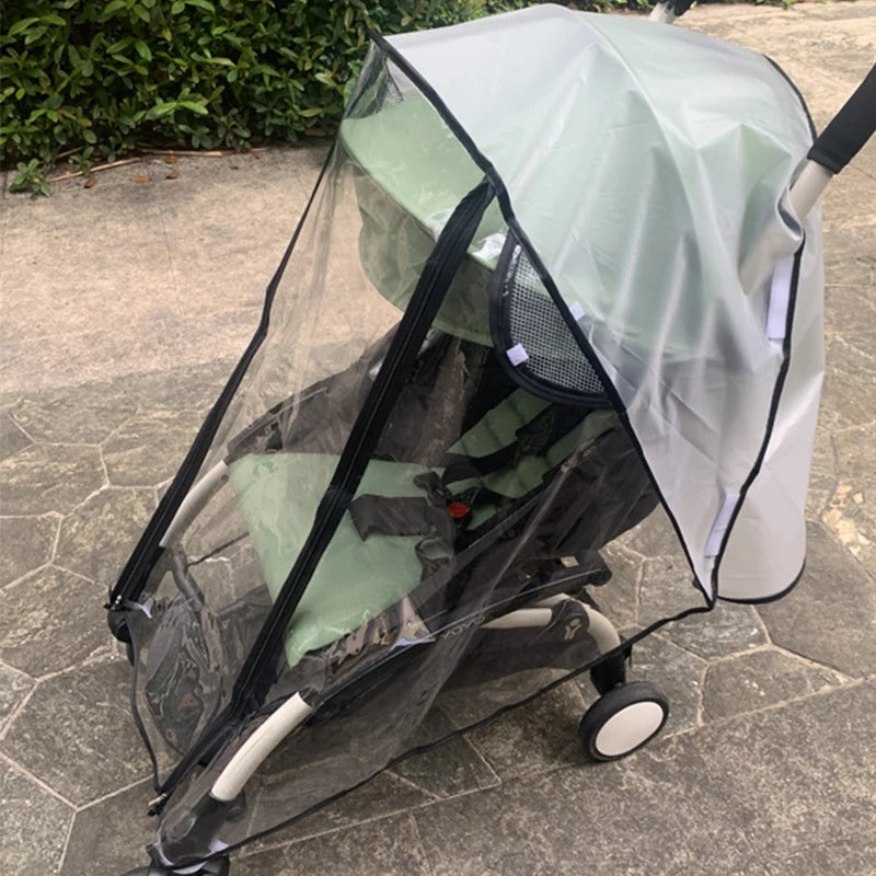 YOYO Stroller Rain Cover with Clear Viewing Panel and Mesh Side Ventilation for Babyzen YOYO and YOYA Pushchairs, Rainy-Day Walks and Family Travel