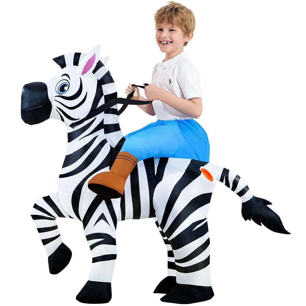 Kids Inflatable Animal Costume with Fan and Battery Case, Character Dress-Up Styles for Halloween, Purim and Themed Birthday Parties