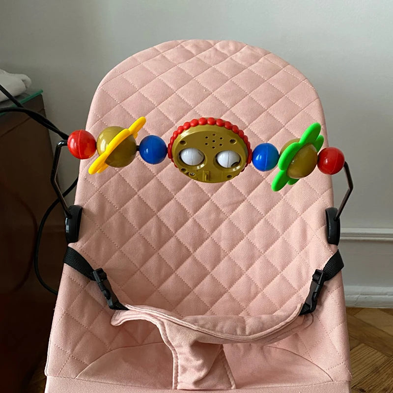 Adjustable Baby Activity Arch with Clamp-On Animal Toys, Colorful Stroller Play Bar for Supervised Sensory Exploration and Baby Shower Gifts