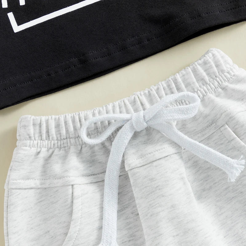 Baby Boys Graphic Shorts Set with Pretty Fly for a Little Guy T-Shirt and Elastic Waist Shorts, Cotton Blend Summer Outfit, Sizes 6M-3T