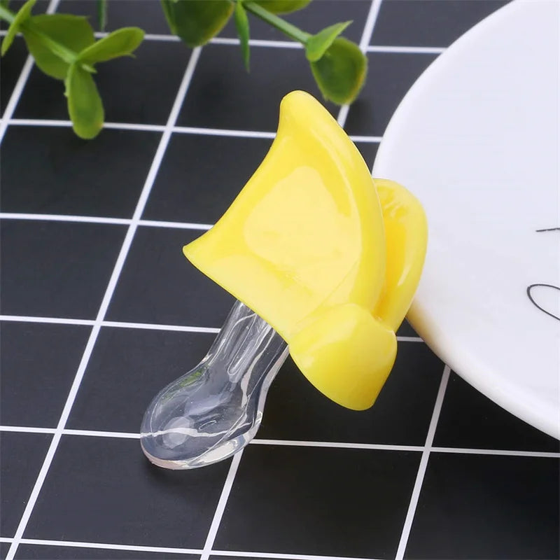 Duckbill Baby Pacifier with Yellow Duck Design and Silicone Nipple, Novelty Baby Soother in Single or 10-Piece Packs for Playful Photo Moments