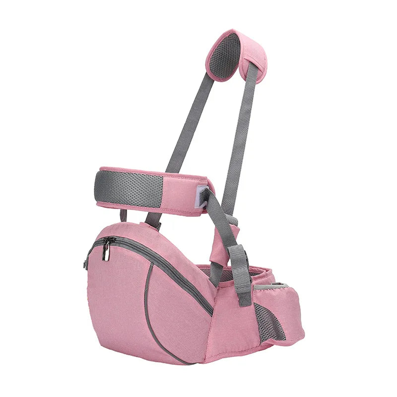Baby Hip Seat Sling with Padded Shoulder Strap, Contrast Trim and Zipper Storage Pockets, Waist Seat Carrying Accessory in Multiple Colors