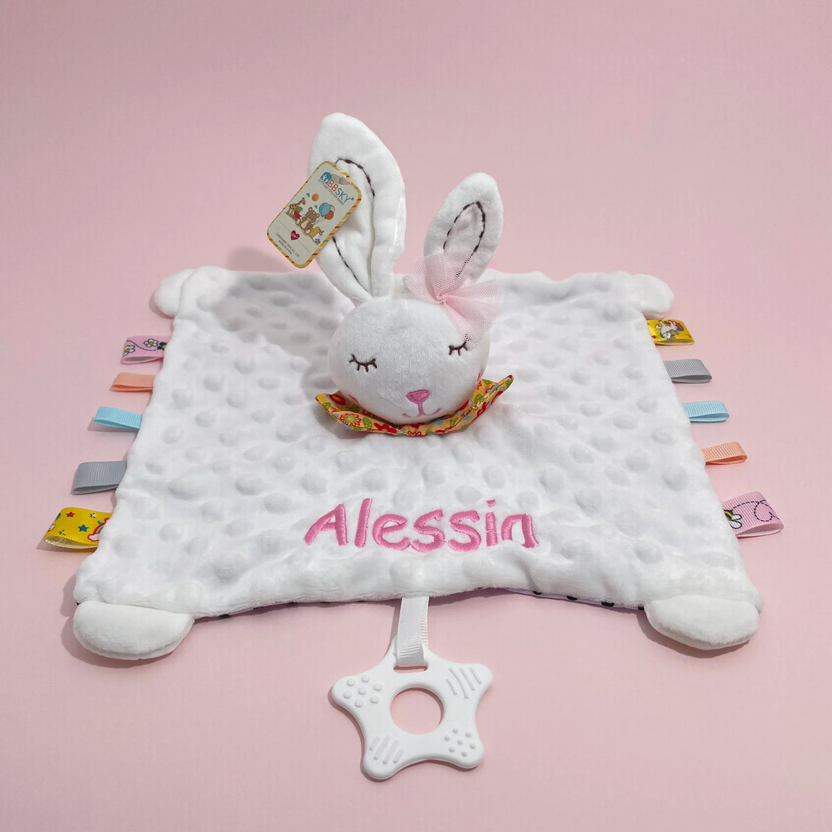 Embroidered Name Baby Blanket and Animal Comforter Options, Personalized Minky Bubble-Texture Keepsake with Single-Item and Two-Piece Gift Choices