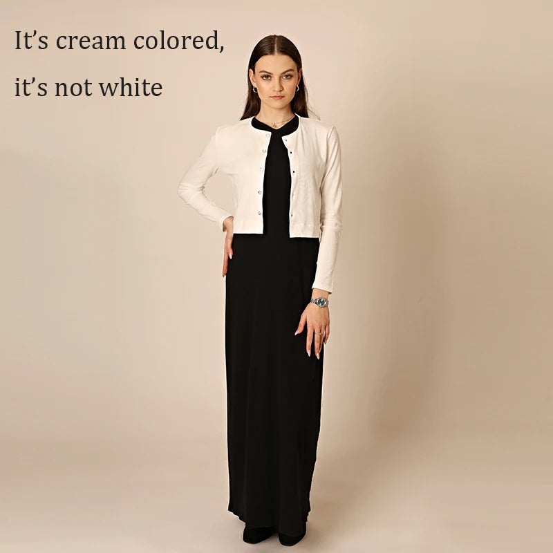 Women's Sleeveless Maxi Dress and Button-Front Cardigan Options, Black and Cream Layering Outfit for Everyday Wear, Ladies XS-3XL