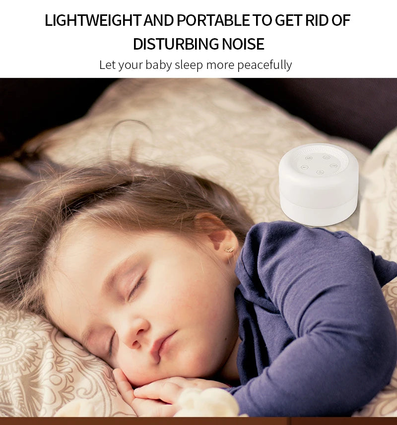 Color Light White Noise Machine with 7 Light Effects and 12 Sounds, 2000mAh Rechargeable Battery, Compact Sound Device for Nursery and Travel