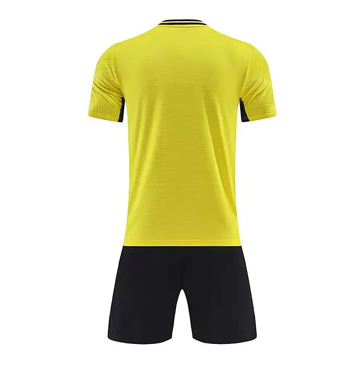 Kids Soccer Training Outfit with Short Sleeve V-Neck Jersey and Shorts, Contrast Trim Sports Clothing Set for Boys and Girls, Youth and Adult Sizes