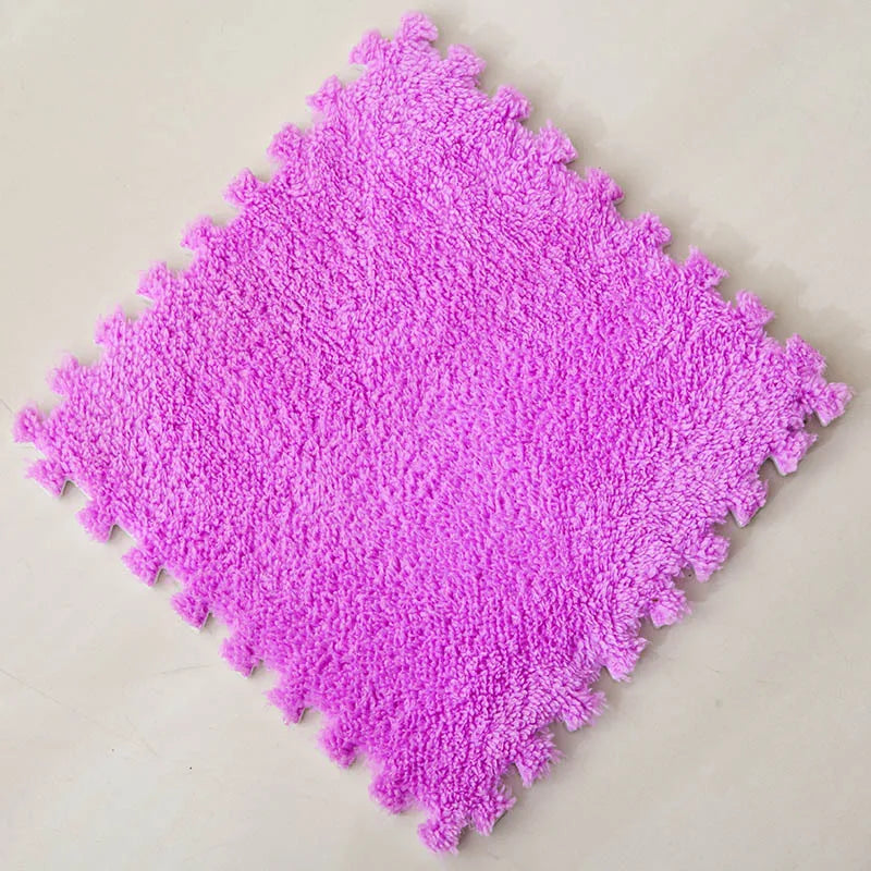 Interlocking Carpet Floor Tiles, Plush 30 cm EVA Foam Puzzle Squares with 1 cm Cushioning for Nursery Corners and Kids Indoor Playrooms
