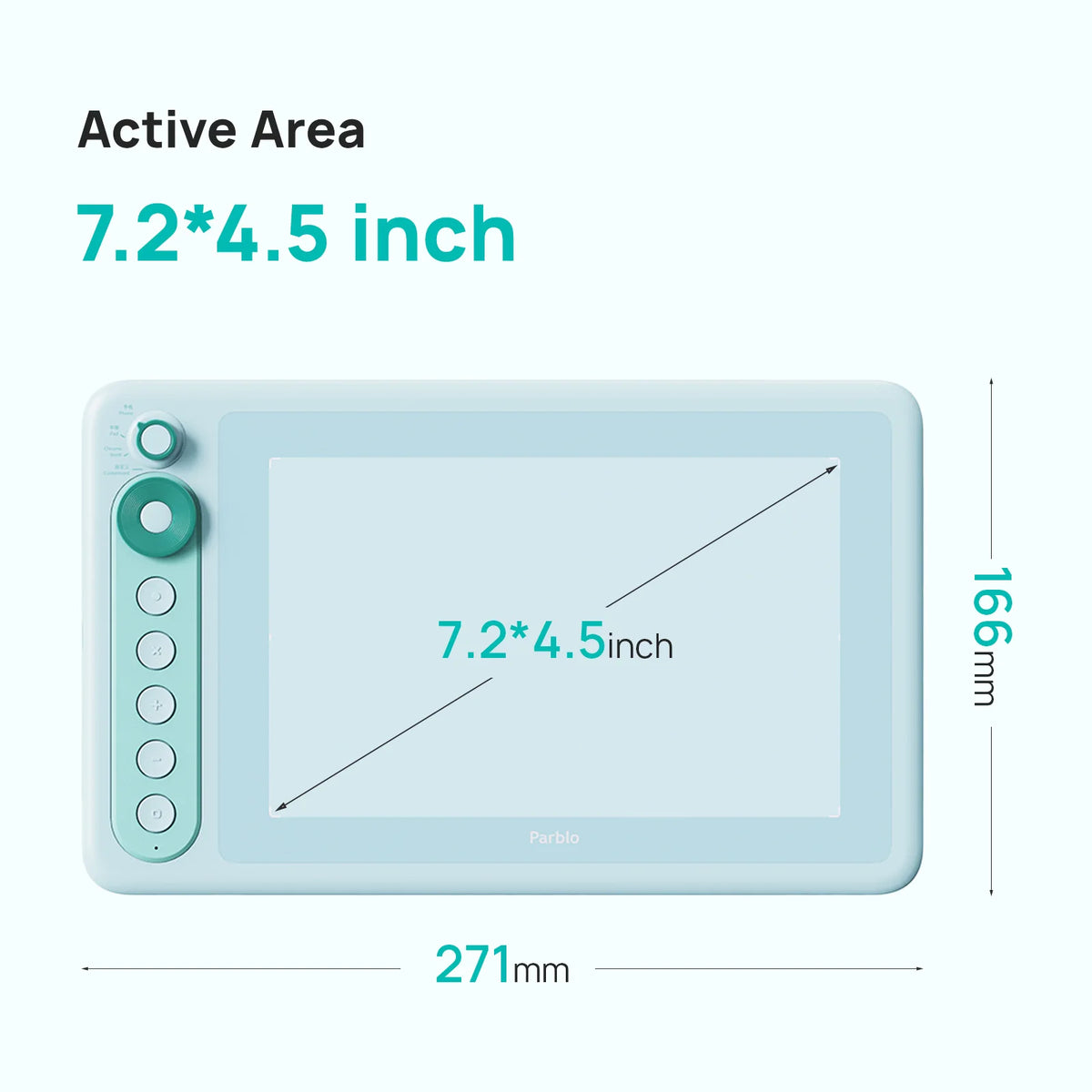Digital Drawing Tablet Parblo Intangbo X7, 7.2 x 4.5 Inch Pen Tablet with Battery-Free S01 Stylus and 8192 Pressure Levels for Android