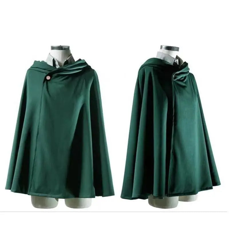 Attack on Titan Cosplay Costume with Recon Corps Jacket, Cloak and Harness Belt Options for Anime Conventions, Halloween and Character Dress-Up
