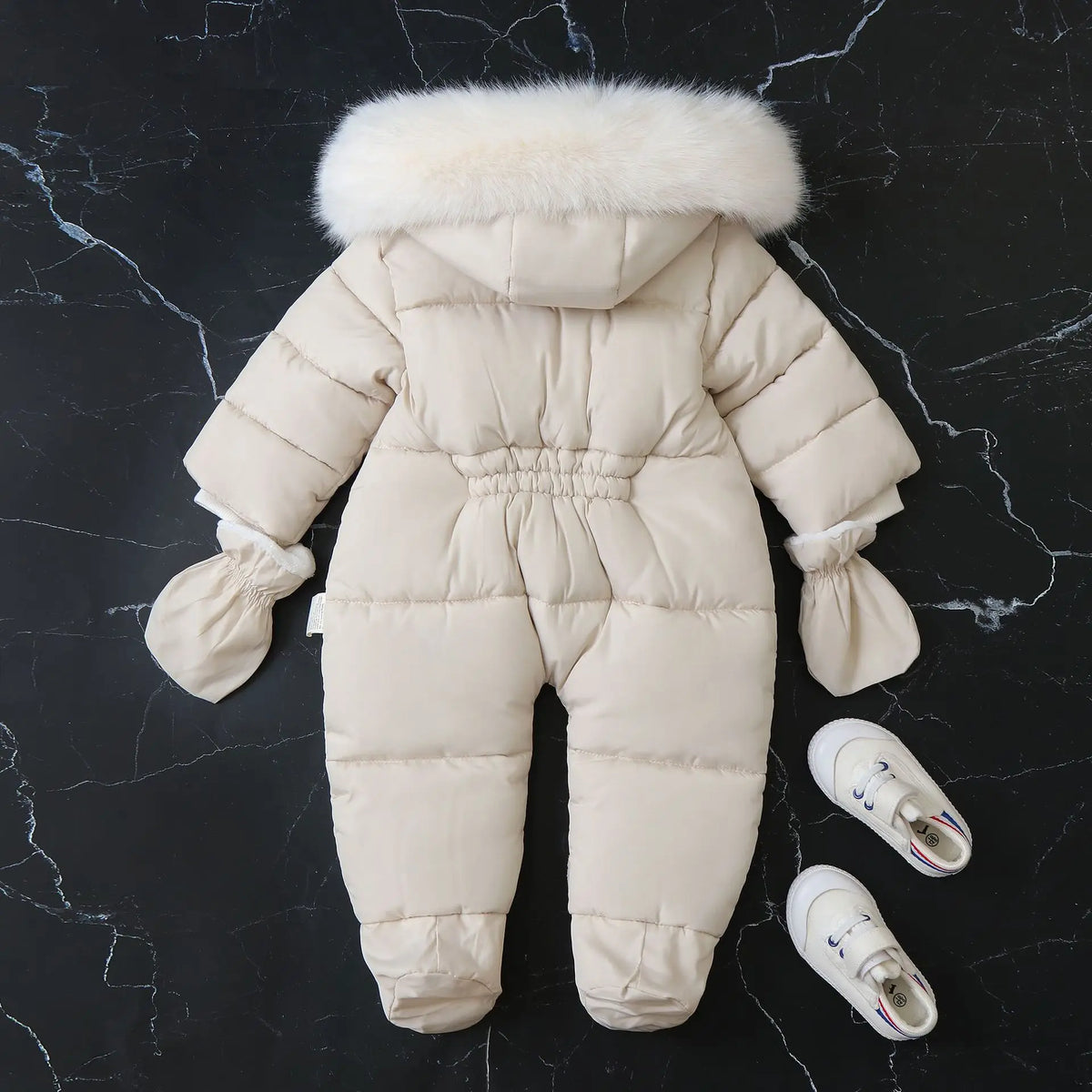 Infant Winter Snowsuit with Hood, Double Front Zippers and Quilted Design, Fleece-Lined Baby One-Piece for Boys and Girls, 3-24 Months