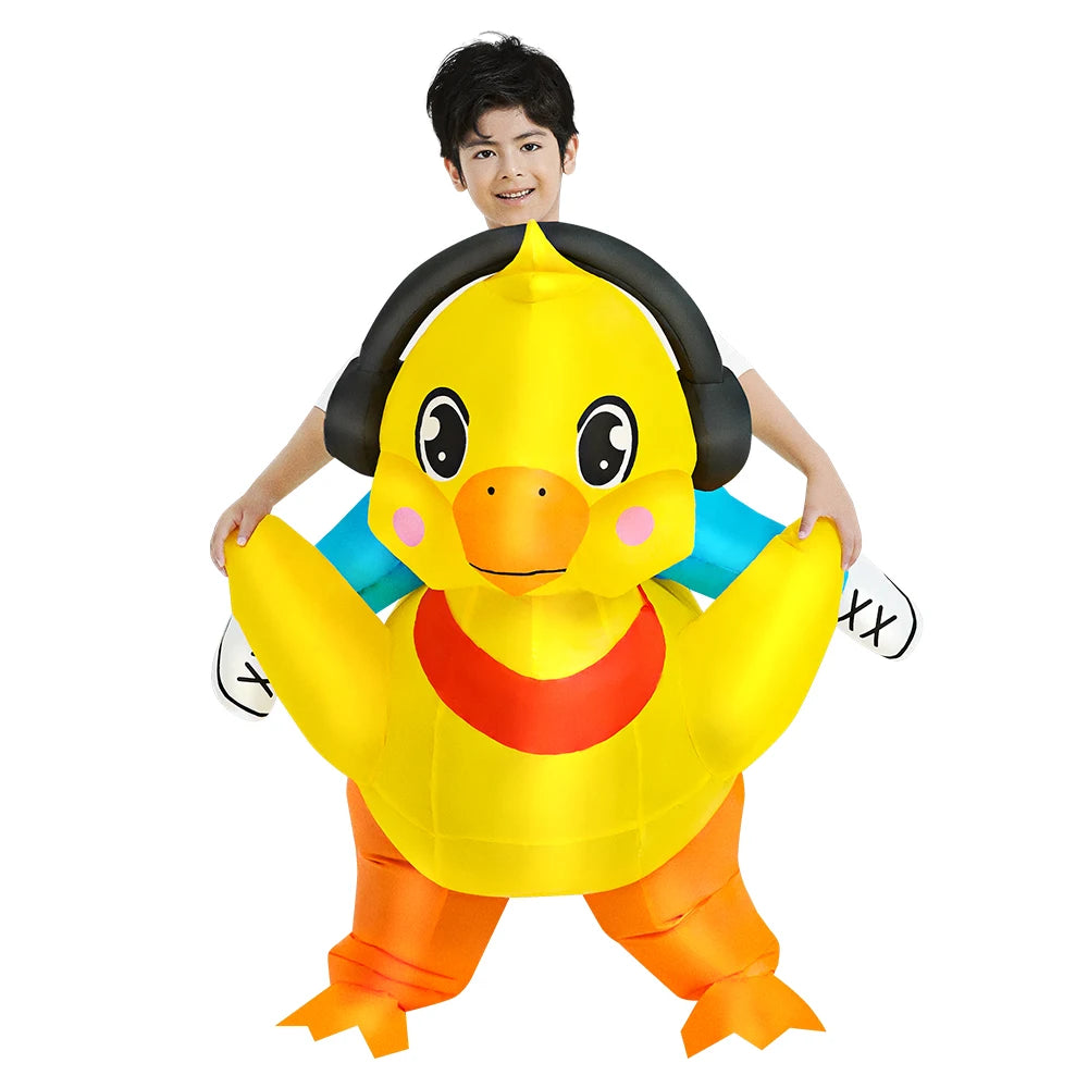 Kids Inflatable Animal Costume with Fan and Battery Case, Character Dress-Up Styles for Halloween, Purim and Themed Birthday Parties