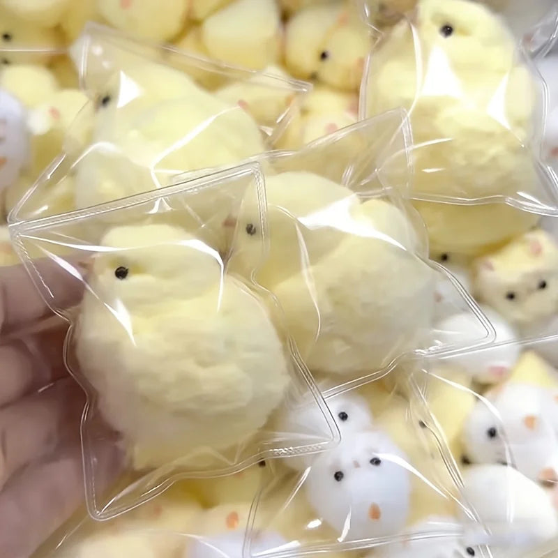 Chick Squishy Toy, 1-Piece Yellow Slow-Rebound Animal Squeeze Fidget for Tactile Play, Easter Basket Gifts, Birthday Favors and Classroom Prizes