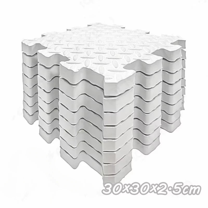 Modular Baby Floor Padding Tiles, 30 cm Interlocking Squares with 2.5 cm Thickness in 1, 4, 6 or 8-Piece Options for Supervised Nursery Play