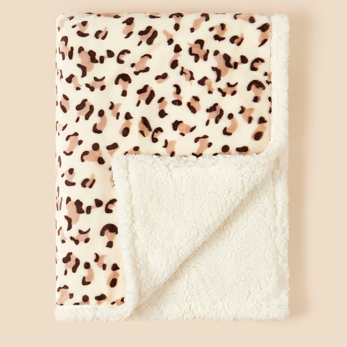Plush Baby Blanket with Teddy Bear Print and Fleece-Style Reverse, Cozy Winter Wrap for Supervised Cuddles and Baby Shower Gifts