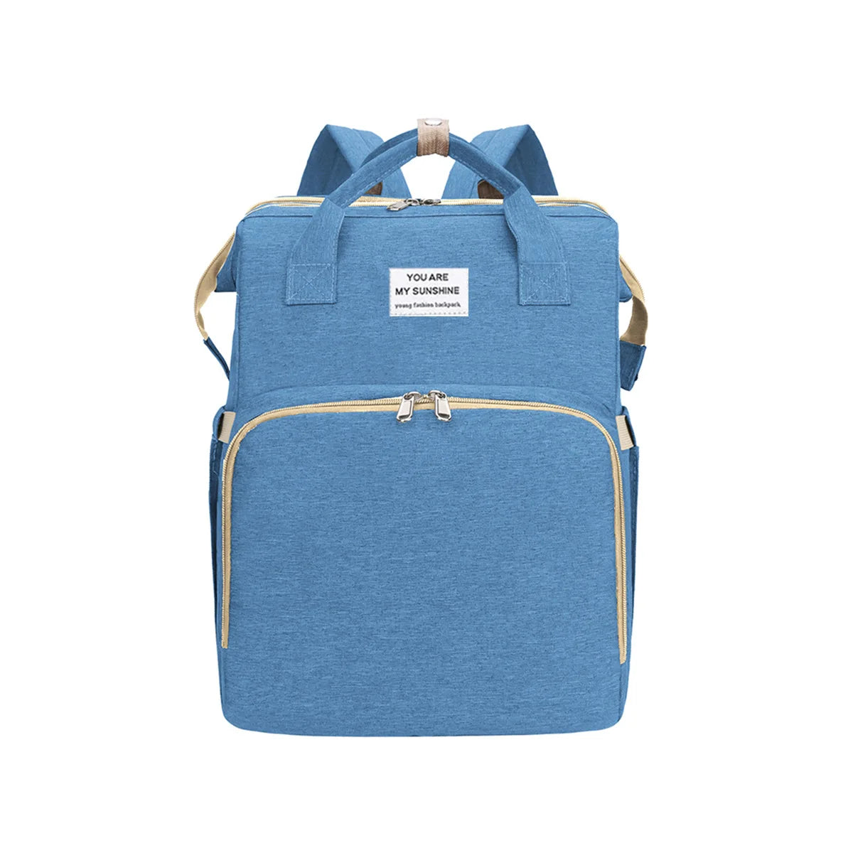 Diaper Backpack with Three Insulated Bottle Pockets and Fold-Out Changing Station, Multi-Pocket Baby Supply Bag for Moms and Dads on Everyday Outings