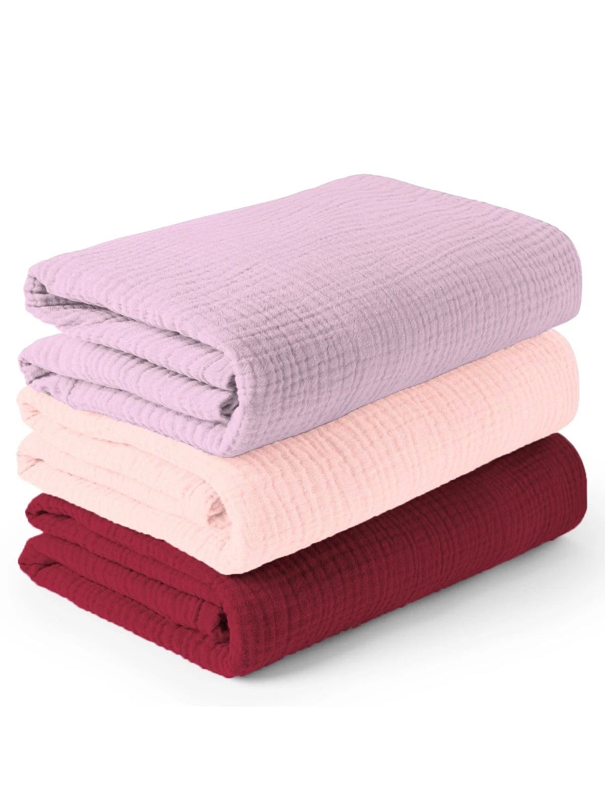 3-Piece Muslin Receiving Blanket Set for Newborn Care, Soft Breathable Baby Wraps with Printed and Solid Design Options in 120 x 100 or 80 x 65 cm