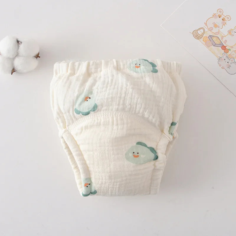 Printed Cotton Potty Training Pants, Single Reusable Learning Underwear with Pull-On Waist for Babies and Toddlers in Sizes 80–110