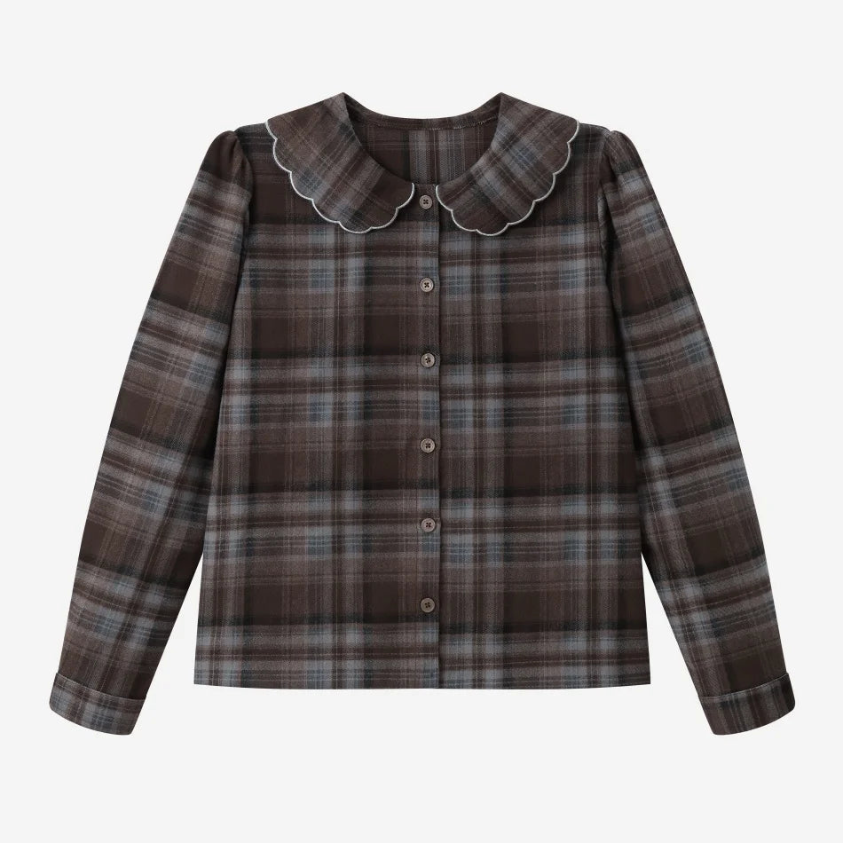 Sibling Matching Brown Plaid Clothing with Dress, Romper, Pants and Knitwear Options, AS AW26 Chestnut Styles for Babies, Kids and Teens