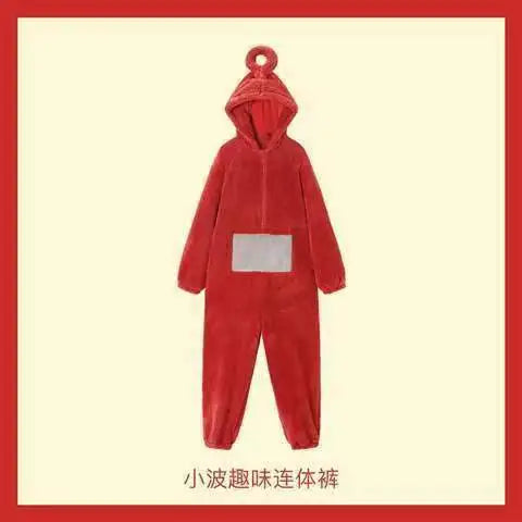 Teletubbies Hooded Onesie Costume for Kids and Adults, Soft Long-Sleeve Character Jumpsuit for Cosplay, Halloween and Family Dress-Up