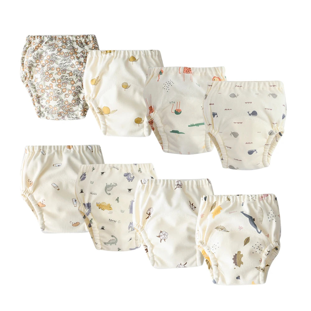 Washable Potty Training Pants Multipack, 4 or 8 Reusable Toddler Underwear Briefs with Printed Designs for Daytime Toilet Learning, Sizes S-XL