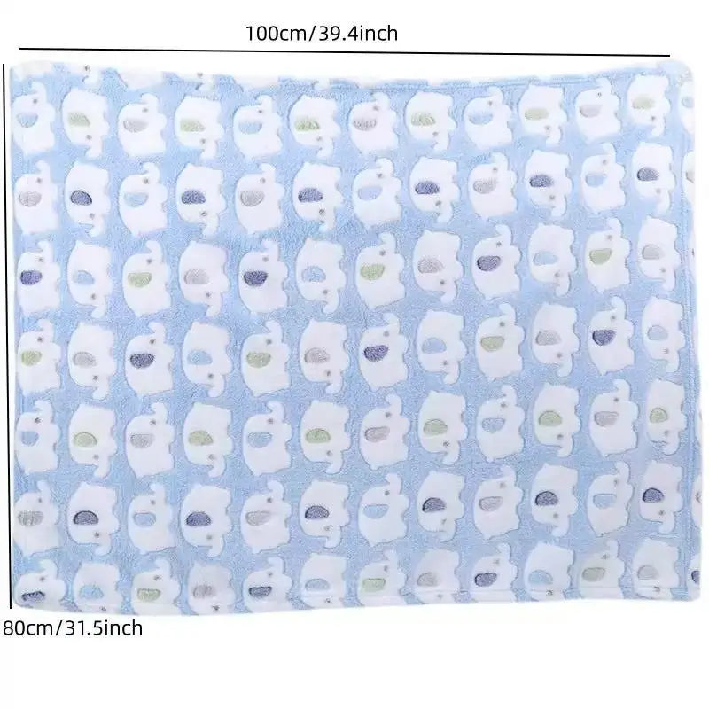 Coral Velvet Elephant Baby Blanket with Listed Dual-Use Pillow Quilt Design, Pink and Blue Textile Accessory for Supervised Cuddles and Baby Shower Gifts