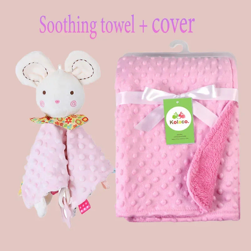Embroidered Name Baby Blanket and Animal Comforter Options, Personalized Minky Bubble-Texture Keepsake with Single-Item and Two-Piece Gift Choices