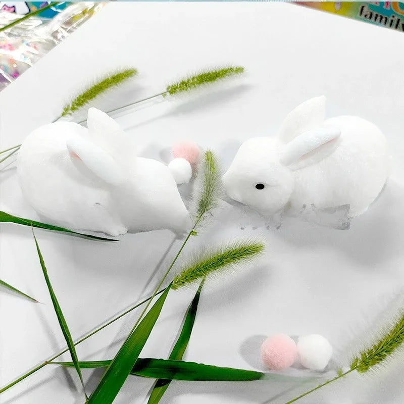 White Rabbit Squishy Toy, Soft Slow-Rebound Bunny Squeeze Fidget in 1, 2 or 3 Piece Options for Tactile Play, Desk Breaks and Novelty Gifts