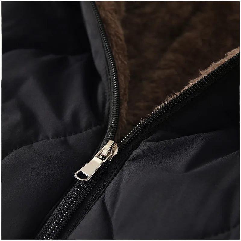 Baby Quilted Hooded Jumpsuit with Bear Ears, Plush-Look Hood Trim and Front Zipper, Long Sleeve Winter One-Piece Clothing for Infants and Toddlers