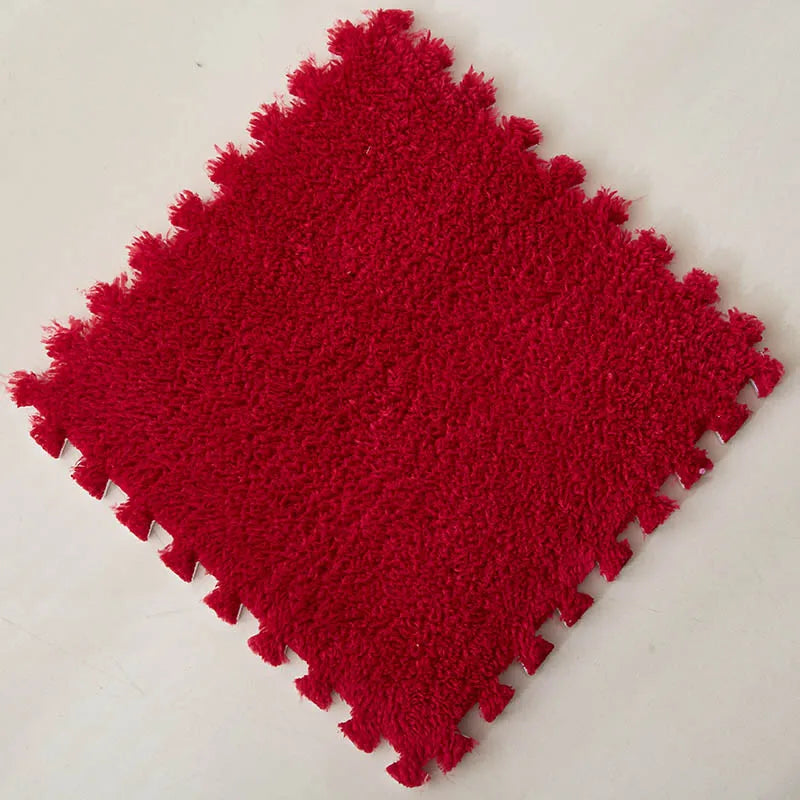 Interlocking Carpet Floor Tiles, Plush 30 cm EVA Foam Puzzle Squares with 1 cm Cushioning for Nursery Corners and Kids Indoor Playrooms