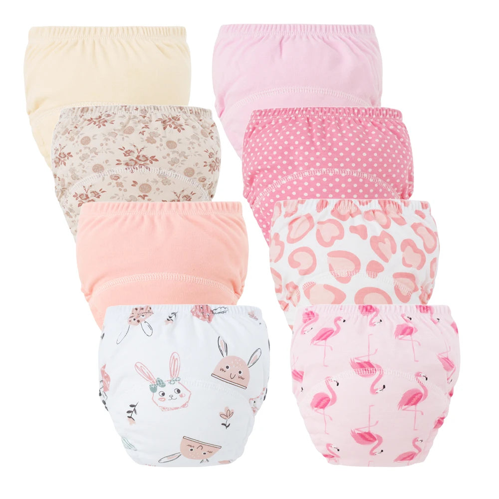 Washable Potty Training Pants Multipack, 4 or 8 Reusable Toddler Underwear Briefs with Printed Designs for Daytime Toilet Learning, Sizes S-XL