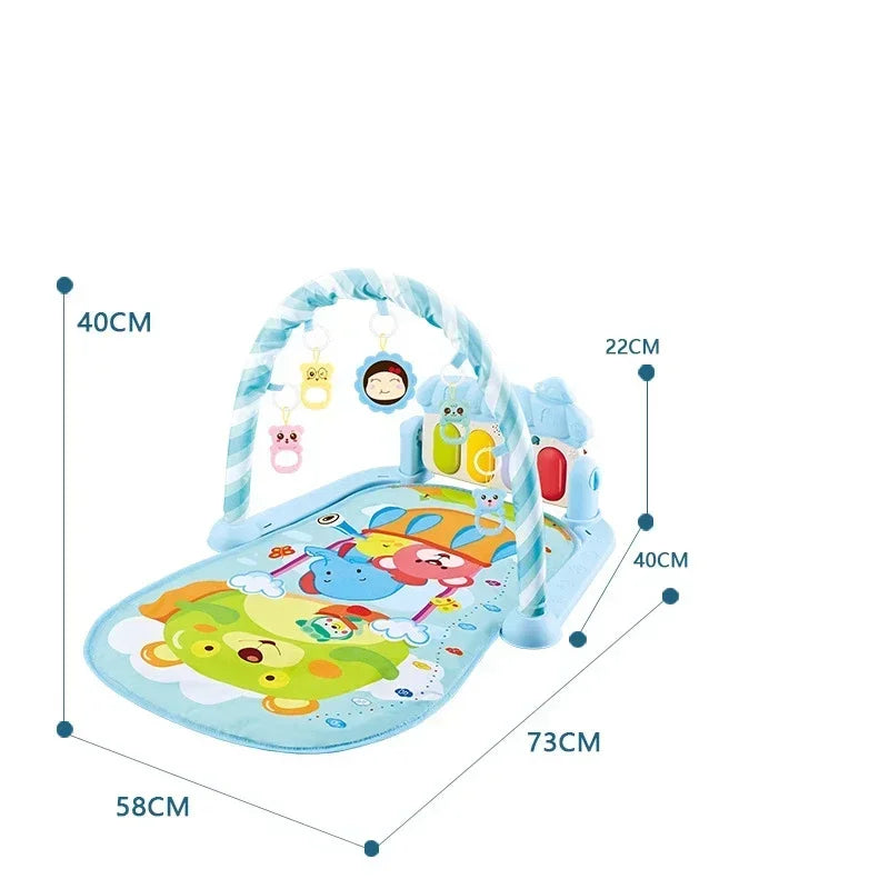 Baby Kick Piano Play Mat with Hanging Animal Toys and Illustrated Activity Surface, Multiple Model Designs for Supervised Tummy Time and Reaching