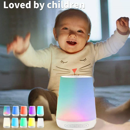 Nursery Sound Machine with Night Light, 28-Sound Rechargeable White Noise Device with Adjustable Brightness, 30/60/90-Minute Timer and USB-C Charging