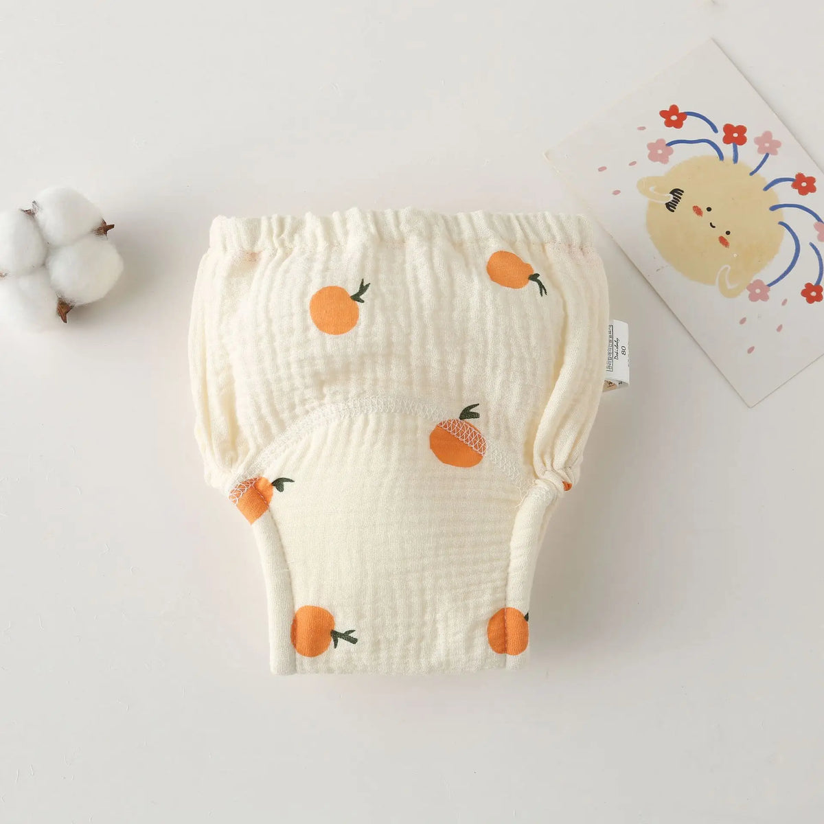Printed Cotton Potty Training Pants, Single Reusable Learning Underwear with Pull-On Waist for Babies and Toddlers in Sizes 80–110