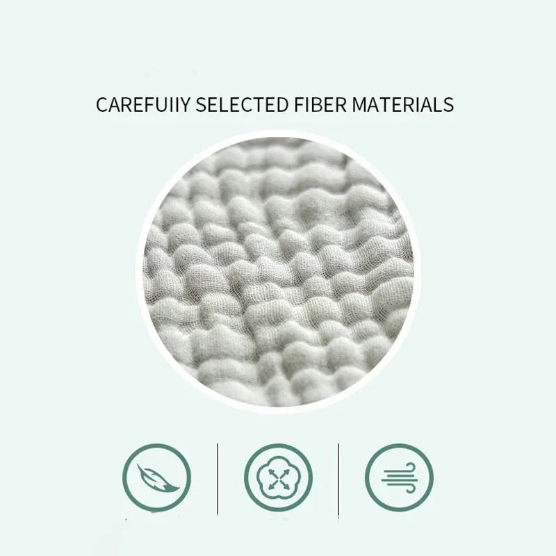 6-Layer Cotton Muslin Baby Bath Towel with Bubble Gauze Texture, Approx. 105 x 105 cm Square Receiving Blanket for Parent-Supervised Care