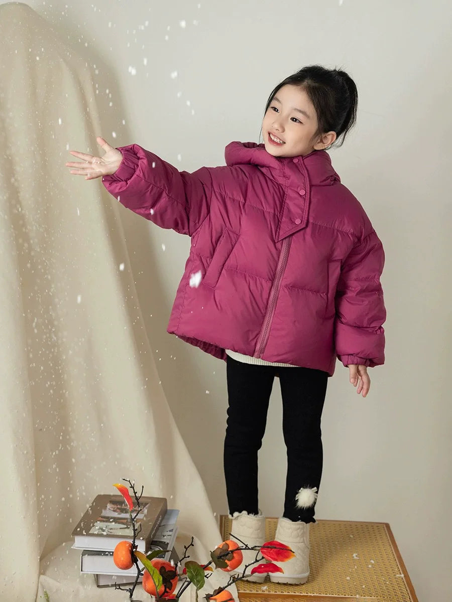 Kids Puffer Jacket with Hood, Cotton-Padded Winter Coat for Boys and Girls Ages 3-12, Everyday Fall and Cold-Weather Outerwear